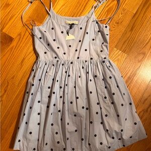 English Factory Blue Polka Dot Dress